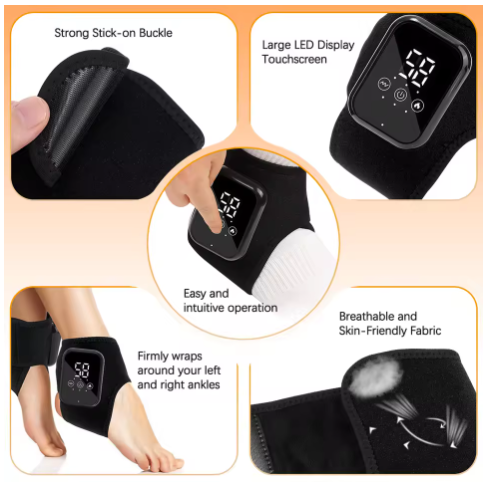 Heating Foot Massager Electric Vibration Relaxation Ankle Massager Warm Ankle Brace Joint Sprain Support Ankle Protection