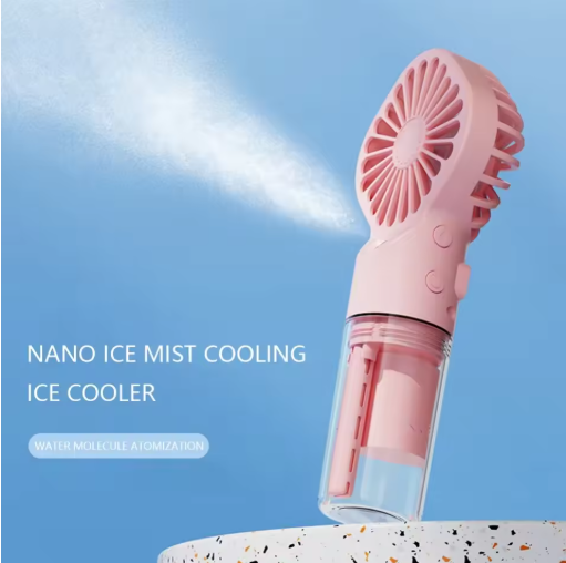 Spray small fan outdoor mini handheld fan USB charging fan portable spray humidification fan