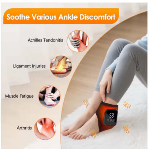 Heating Foot Massager Electric Vibration Relaxation Ankle Massager Warm Ankle Brace Joint Sprain Support Ankle Protection