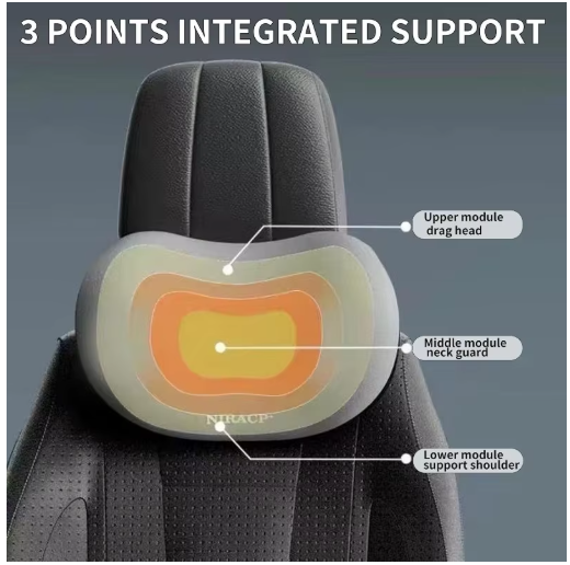 2 Pack Car Extra Soft Headrest & Lumber Support Pillow for Driving