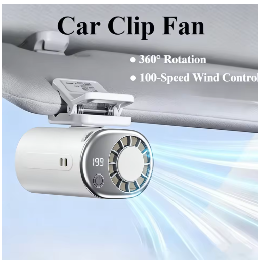 Car Clip Fan Mini Portable Outdoor Clip Umbrella Fan 199 Speed Waist Clip Electric fan 360° USB Rechargeable Desktop Cooling fan