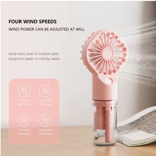 Spray small fan outdoor mini handheld fan USB charging fan portable spray humidification fan