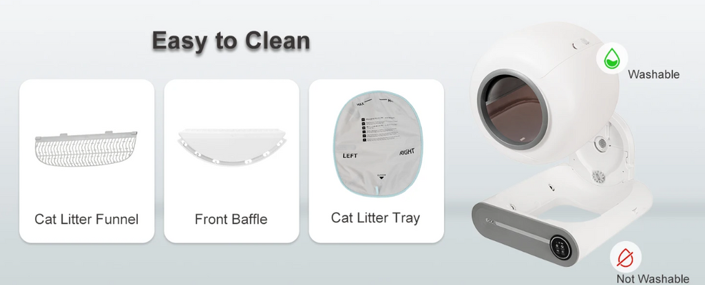 DOEL Self Cleaning Cat Litter Box 65L Automatic Cat Litter Box w/ Trash Bag & Litter Mat Smart Cat Toilet App Control 2.4G WiFi